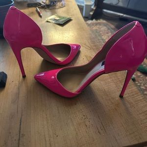 Hot pink patent high heels from Bloomingdale’s. Never worn